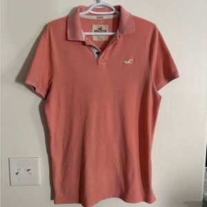 Hollister Salmon Polo Shirt Size Large